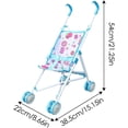 thumbnail image 4 of LAICAIW Poussette pour Poupée, Poussette Réaliste pour Poupée, Poussette pour Poupée Pliable pour Enfants, Poussette Pliable pour Poupées, Jouets de Jeu d'Imitation pour Enfants, Poussette de Jeu avec Poignée Confortable, 4 of 7