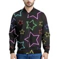 thumbnail image 3 of Chaqueta bomber de primavera y otoño para hombre con estampado 3D de estrella de cinco puntas y cremallera por todas partes, chándal unisex, chaqueta informal con cremallera, ropa 6XL, 3 of 4