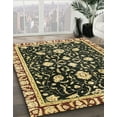 thumbnail image 3 of Ahgly Company Machine Washable Indoor Round Abstract Milk Chocolate Brown Area Rugs, 6' Round, 3 of 7