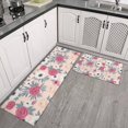 thumbnail image 2 of Pioneer Flower Floral Print Pattern Kitchen Rugs Sets Of 2, Anti Fatigue Non Slip Washable Floor Mats for Kitchen Sink Laundry, 17X30 Inch + 17X47 Inch, 2 of 6