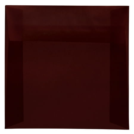 UPC: 0639713255713 | JAM 6.5×6.5 Translucent Envelopes  Burgundy  100/Pack