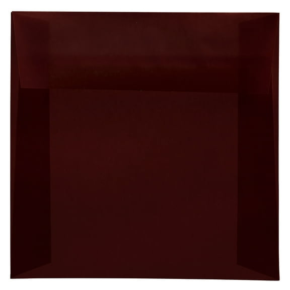 JAM Paper 6.5 x 6.5 Translucent Envelopes, Burgundy, 25/Pack