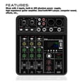 thumbnail image 2 of Interface Mixer with Bluetooth USB Recording Computer 48V Power Delay Replay Effects 4-Channel Mixer ,Bass & Treble Control, 2 of 8