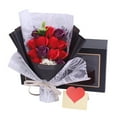 thumbnail image 2 of Valentine'S Day Rose Bouquet Gift Box Faux Flower Arrangement with Plush Accent for Home Decor, Red, 2 of 7