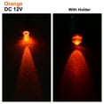 thumbnail image 2 of 10Set DC 12V 5mm Pre Wired LED with Holder, Orange Light Round Top Clear Lens, 8mm  Panel Mount, 2 of 5