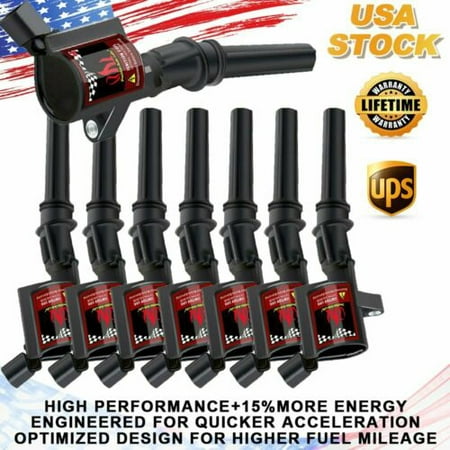 Ignition Coil 8 Pack For Ford F-150 F-250 1997~2009 6.8/5.4/4.6L 5.4L V8 (Best Coil For Triton)