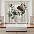 thumbnail image 3 of Ambesonne Monstera Kitchen Curtains, Boho Minimalist Floral, 55"x45", Pale Sage Green Blush, 3 of 3