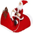 thumbnail image 2 of Dog Christmas Costume Dog Santa Claus Costume Dog Cat Christmas Holiday Outfit Pet Christmas Clothes Running Santa Claus Riding on Pet for Medium to Large Sized Dogs, 2 of 7