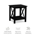 Linon Davis Solid Wood End Table, 22" Tall with Shelf, Black Finish