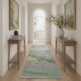 thumbnail image 4 of 5x7 Washable Rugs for Living Room and Bedroom, Machine Washable Non Slip Low Pile Lightweight Print Pattern Area Rug, Indoor Farmhouse Decor for Coastal Garden Style, Misty Sage, 4 of 5