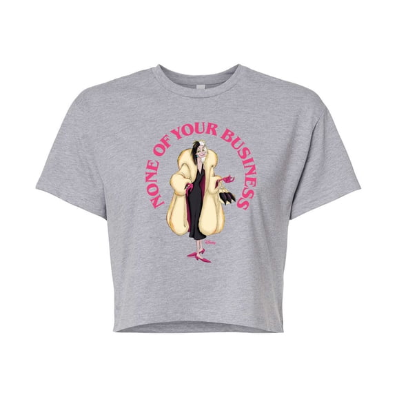 Disney Villains - None Of Ur Business - Juniors Cropped Cotton Blend T-Shirt