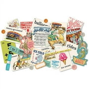 October Afternoon Midway Miscellany Embellishment Assortment-Die-Cuts, Buttons & Ribbon