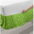 thumbnail image 2 of Irish Bed Skirt, Trifolium on Vertical Wavy Stripes with Dots Luck Fortune, Elastic Bedskirt Dust Ruffle Wrap Around for Bedding Decor, 4 Sizes, Lime Green White, by Ambesonne, 2 of 2