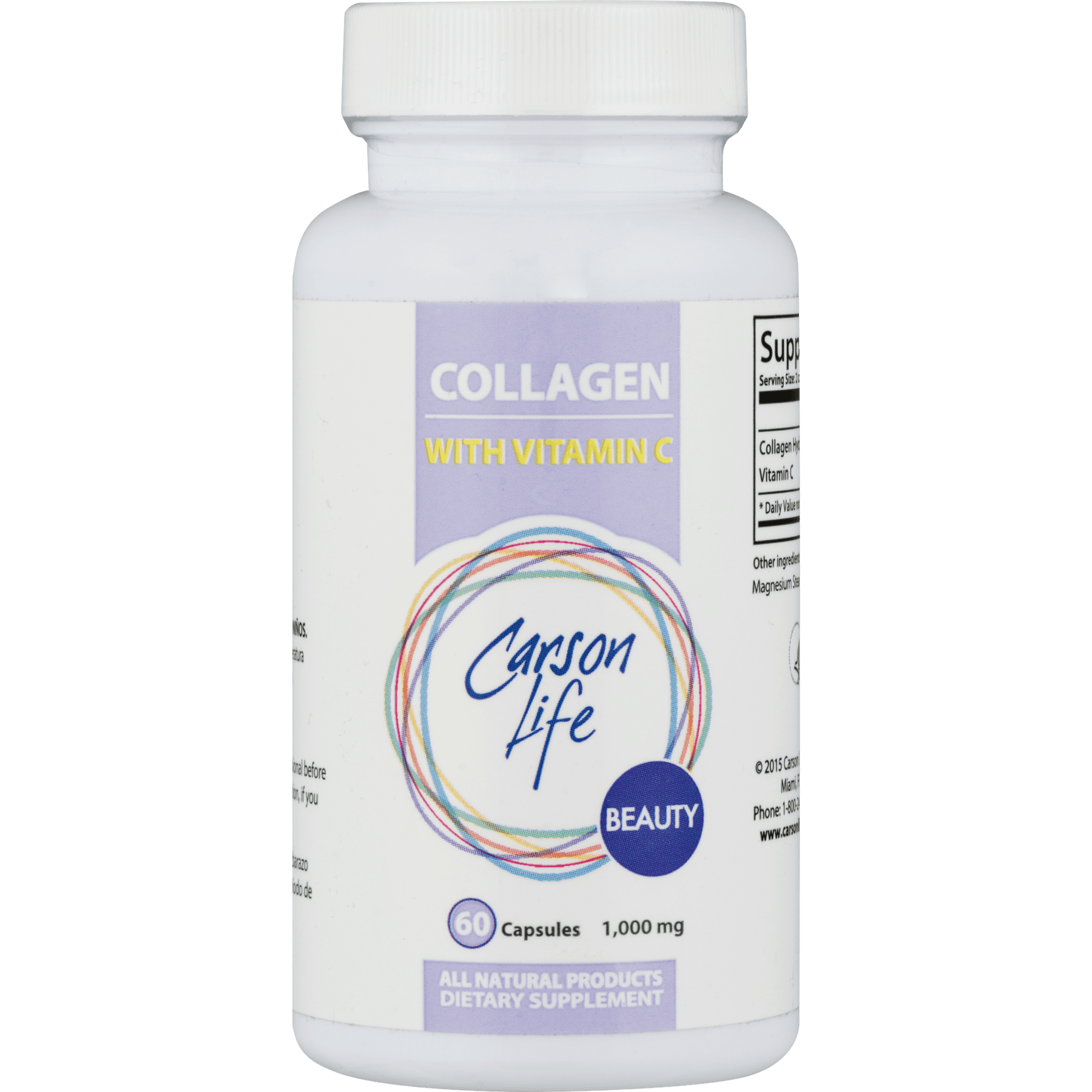 Carson Life Collagen With Vitamin C Capsules 600 Ct