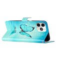 thumbnail image 5 of Allytechgroup Pattern Wallet Flip Case for iPhone 12 Pro / 12 6.1", Premium PU Leather Kickstand Card Slots Cover Case with Wrist Strap Magnetic Clasp Shockproof Anti-Scratch Case, Blue Butterfly, 5 of 8