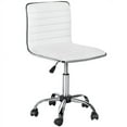 thumbnail image 4 of Yaheetech Adjustable PU Leather Office Chair Armless Desk Chair with Wheels, White, 4 of 11