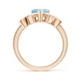 thumbnail image 2 of Angara Natural 0.9 Ct. Aquamarine with Diamond Heart Ring in 14K Rose Gold for Women (Ring Size: 11.5), 2 of 8