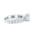 thumbnail image 2 of Simulated Cubic Zirconia Size-10 Art Deco Wedding Bridal Ring 925 Sterling Silver, 2 of 7
