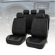 thumbnail image 2 of Juego completo de 9 fundas protectoras para asientos delanteros y traseros de coche de piel sintética, color negro, para decoración interior de coche (negro), 2 of 5