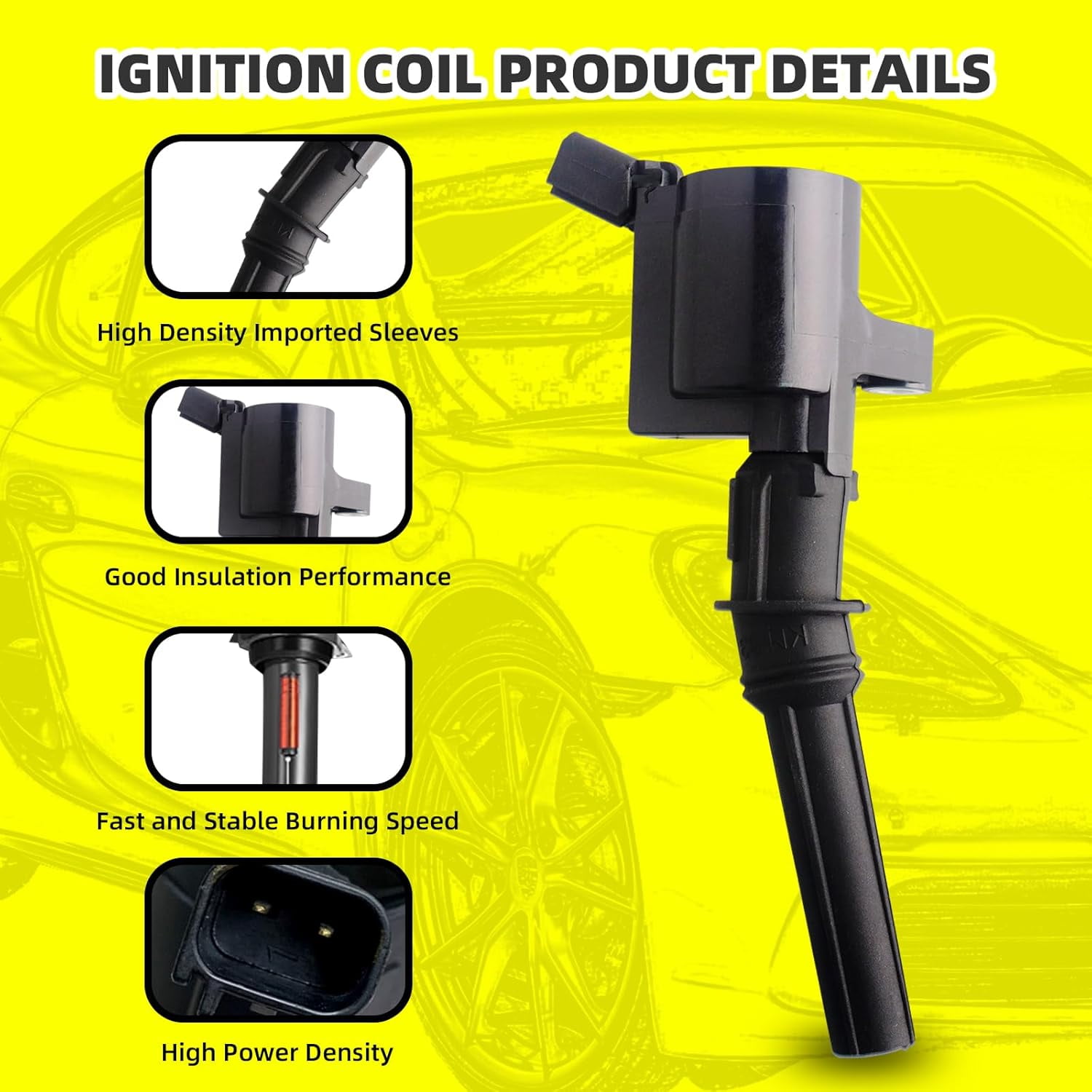 MOAUTO Set of 8 Ignition Coils Pack DG508 FD503 DG472& 8 PCS Iridium Spark Plugs Compatible with Ford Mercury Lincoln 04-08 F150 F250 F-350 Mustang Crown Victoria Expedition - 4.6L 5.4L V8
