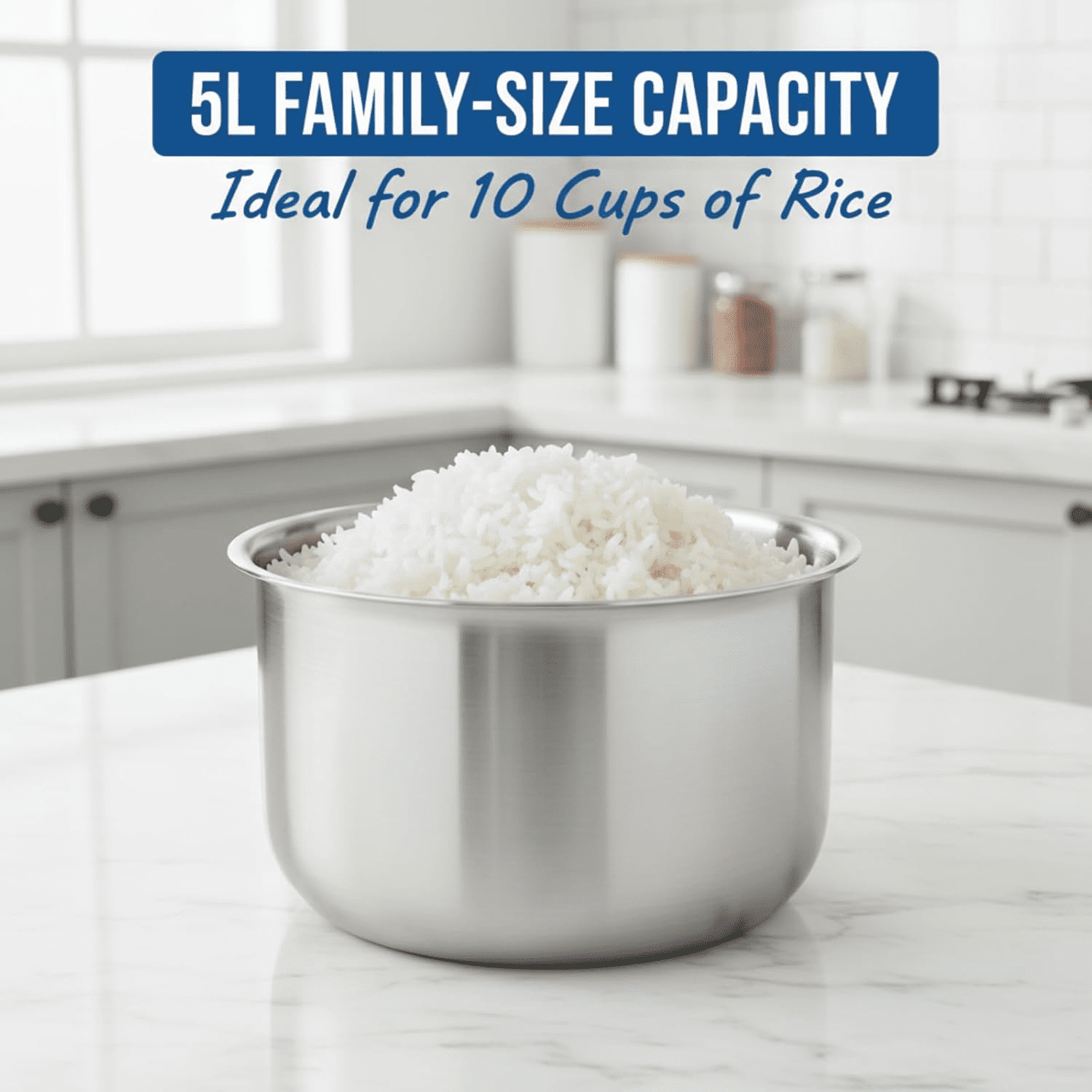 316 Stainless Steel Inner Pot Compatible with Zojirushi NS-ZCC18 Rice Cooker – 5L (10-Cup) Replacement Inner Bowl Fits B202/B204 Models, Food-Grade Durable Liner for Even Heat & Easy Cleaning