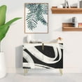 thumbnail image 2 of PixonSign Sideboard Buffet Cabinet, Kitchen Storage Cabinet with 2 Doors, Black & White Dark Ribbon Patterns, Cupboard Console Table for Dining Room - 35" L x 18" W x 29" H, 2 of 5