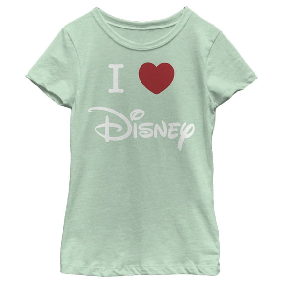 Girl's Disney I Heart Logo Graphic Tee Mint Small