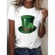thumbnail image 1 of Women's St. Patrick's Day Shamrock & Green Hat Graphic T-Shirt - Casual Crew Neck, Short Sleeve Top in Soft, 1 of 6