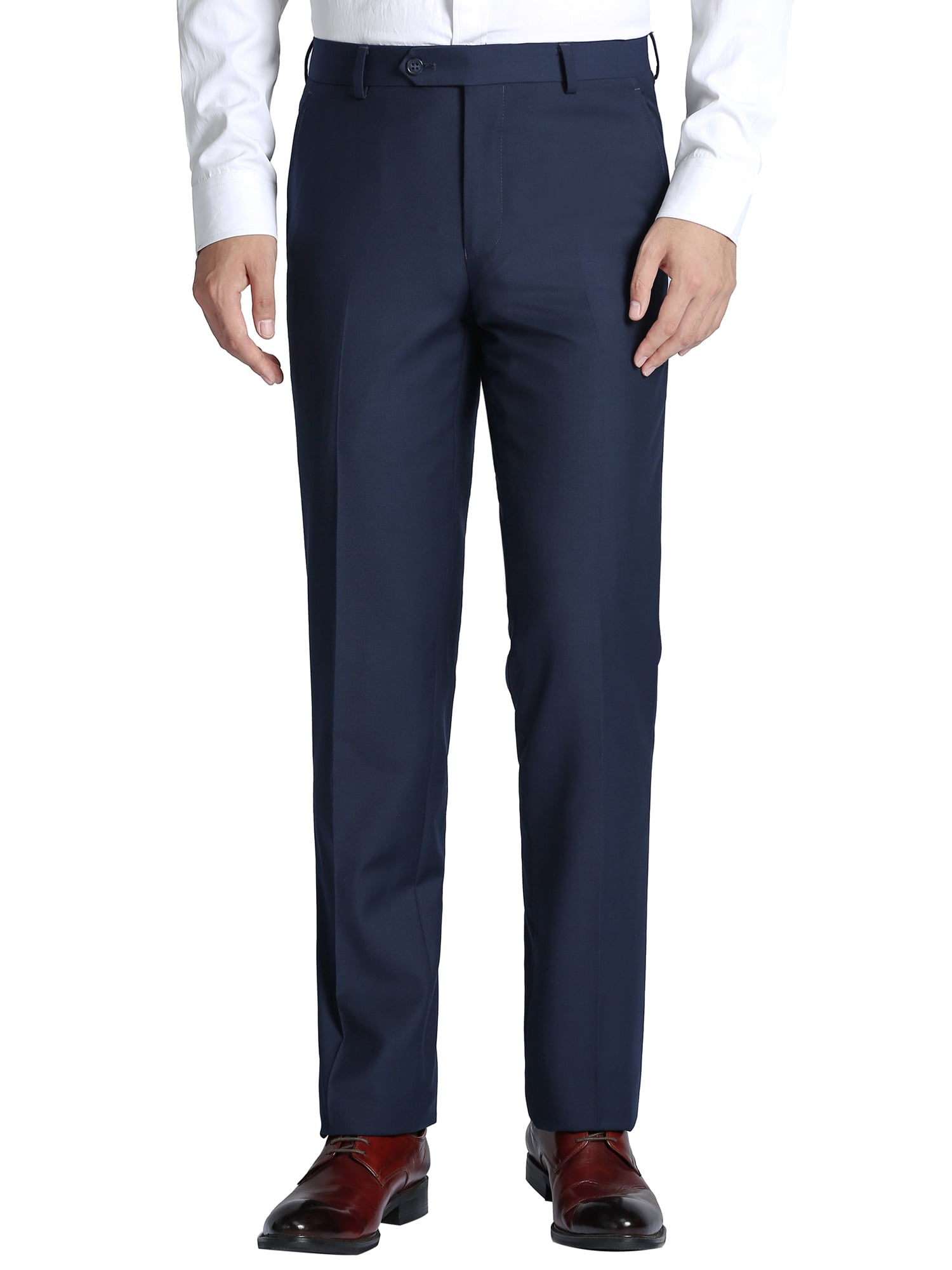 Men's Slim Fit Suit Separate Pants Flat Front Performance Dress Pants - Walmart.com