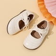 thumbnail image 4 of Girls Dress Shoes Toddler Little Kid Flats Mary Jane School Bowknot Flower Girl Party Ballerina Flat Shoes Beige 32, 4 of 5