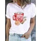 thumbnail image 1 of Camiseta de manga corta con estampado de corazón de amor de vino para mujer, ropa de Navidad, moda de Año Nuevo, Camisetas básicas, camisetas gráficas, 1 of 5