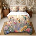 thumbnail image 3 of Manfei Flowers Hummingbird 7-Piece Twin Bedding,Spring Garden Bedding Comforter Set,Reversible, 3 of 6
