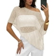 thumbnail image 2 of Women Sheer Knit Poncho Top Beach Cover Up Lightweight Crochet Shrug Y2k Summer See Through Shawl, 2 of 8