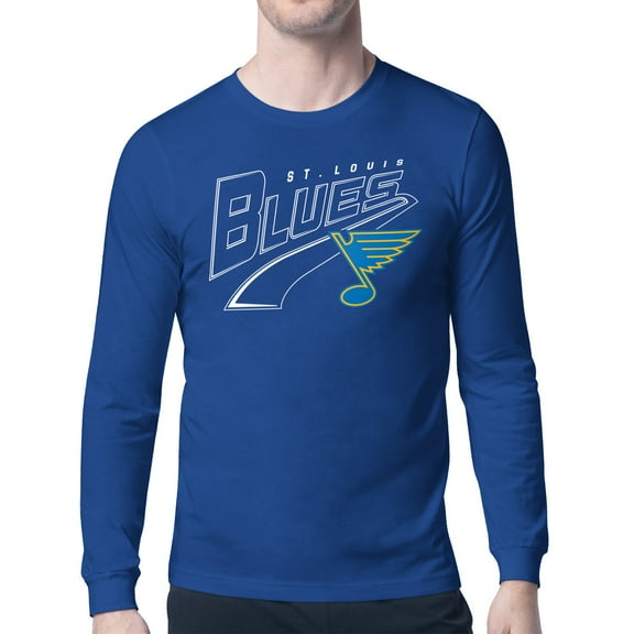 Men's Starter Blue St. Louis Blues Modern Tailsweep Long Sleeve T-Shirt