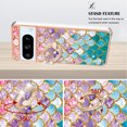 thumbnail image 4 of Feishell for Google Pixel 8 Pro Case with Rotating Metal Ring Kickstand, Stylish Thin IMD Marble Flower Pattern Cover Shockproof Lightweight Slim Fit Girls Women Phone Case for Google Pixel 8 Pro,D, 4 of 6