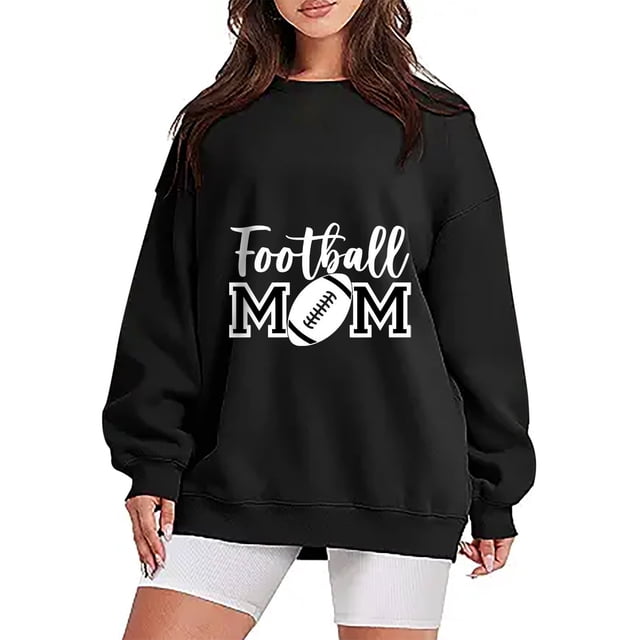 Gibobby Sudadera oversize mujer Sudadera de forro polar de gran tamaño con cuello redondo y manga larga con hombros caídos(Negro,G)
