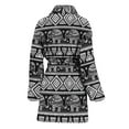 thumbnail image 2 of Black And White Indian Elephant Women Bathrobe One Size Univeral Fits, Indian Bohemian Floral Fashion Lightweight Plush Fleece Long Robe For Women, 2 of 3