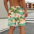 thumbnail image 5 of PNTUTB Hawaiian Men's Summer Fashion Printed Elastic Drawstring Double Layer Beach Shorts with Pockets, 5 of 6