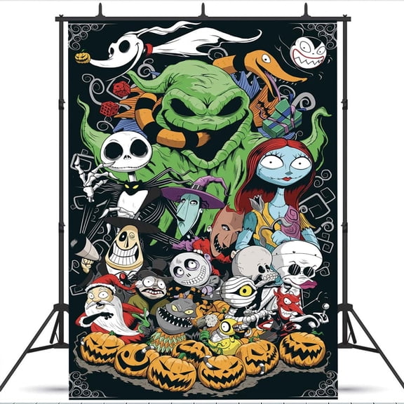 Nightmare Before Christmas 2 Party Supplies Taspestry Poster Banner Backdrop Background Wall Decor