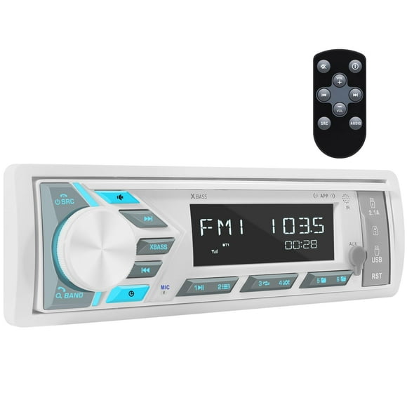 Receptor estéreo marino DOVOX Single Din con Bluetooth