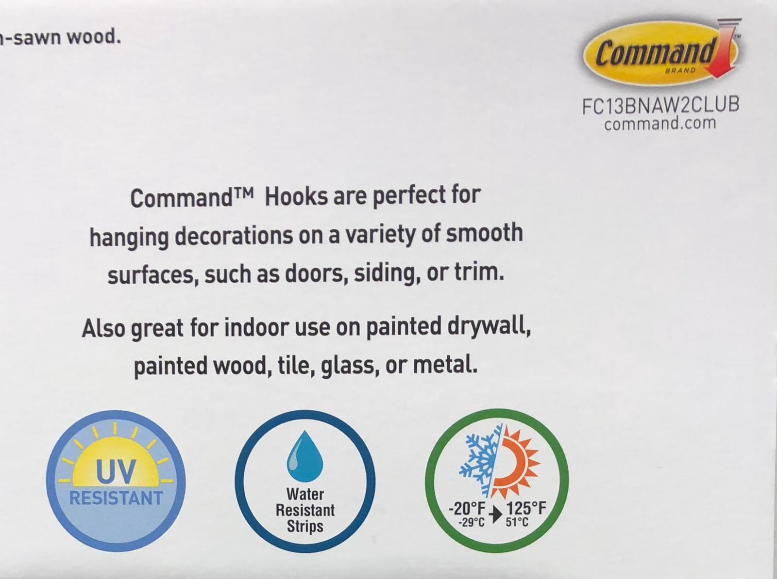 Command Damage Free Hanging Traditional Large Plastic Hooks, Brushed Nickel, 2-Hook 4 Strips