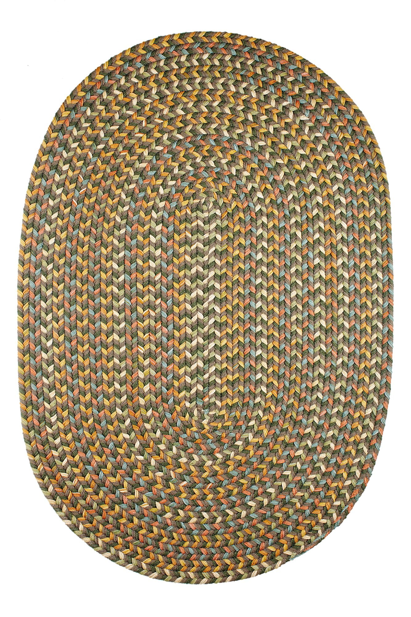 Traditional MultiColored Decor Area Rug, Braided Textured Design 3Ft