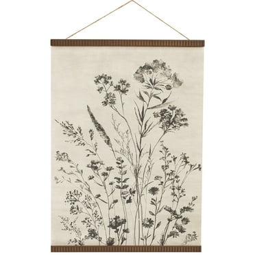 My Texas House Wild Botanicals B&W Banner Framed Art 24x34