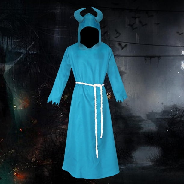 Capa de disfraz de Halloween Yinane con capucha unisex adultos Azul XXL