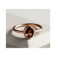 thumbnail image 2 of Oval Red Garnet 14K Rose Gold Plated 925 Silver Halo Engagement Bridal Ring Wedding Ring Anniversary Gift Promise Ring Birthday Gift Statement Ring, 2 of 3