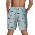 thumbnail image 3 of Kdxio Dachshund Dog Print Men's Swim Trunks with Compression Liner 7 Inch Inseam Quick Dry Swim Shorts, 3 of 7