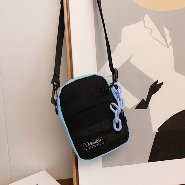 Bolsa Nylon Hit Color Messenger Bag Deportes Casual Teléfono de hombro (Azul) Likrtyny Para Estrenar
