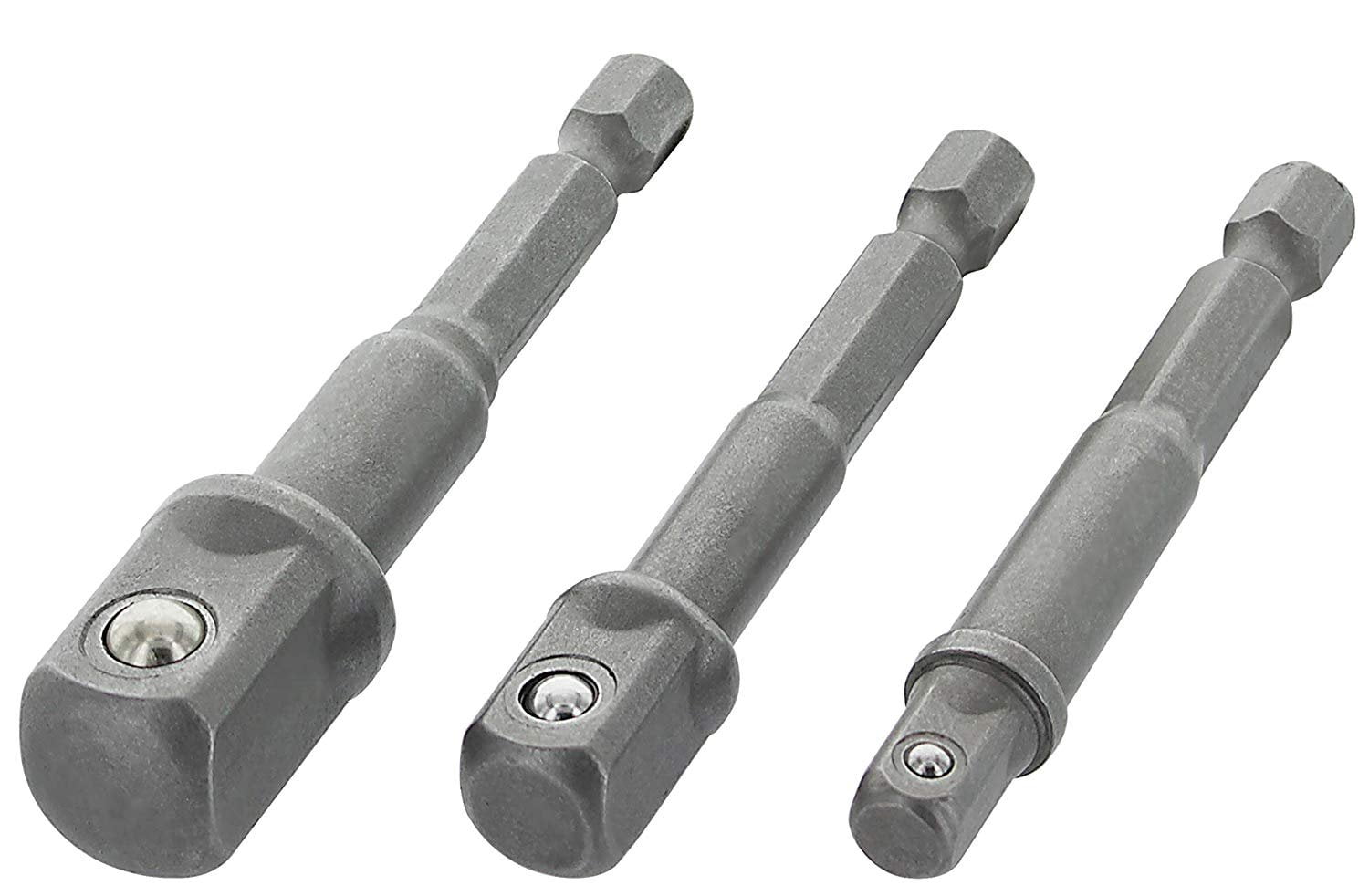 Socket Adapter Drill Extension Bit Set 9 Piece Cr V Hex Shank 1//4 3//8 1//2 Inch