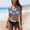 Blue, variant on Womens Anniversary Bikinis, Anniversary Celebration Abstract Print Twist Halter Bikini High Waist Contrast Bottom Quick Dry Two Piece Swimwear, Sky Blue L