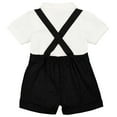 thumbnail image 2 of IDOPIP Baby Boys Formal Suit Gentleman Set Short Sleeve Romper Suspenders Shorts Pants Bowtie Tuxedo Outfits, 2 of 10